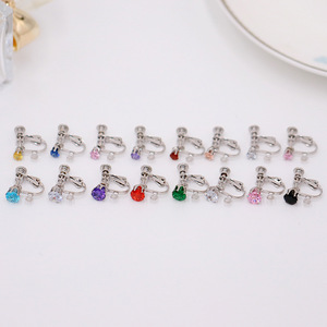 Pendientes de clip chapados en oro con circonita incrustada en forma de campana, tornillo ajustable para orejas perforadas, accesorios de joyería DIY - Product Image 2