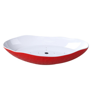 Plato de melamina rojo y blanco de alta gama para sashimi de mariscos, vajilla artística para hot pot, plato para hielo seco con forma de concha, estilo japonés. - Product Image 5