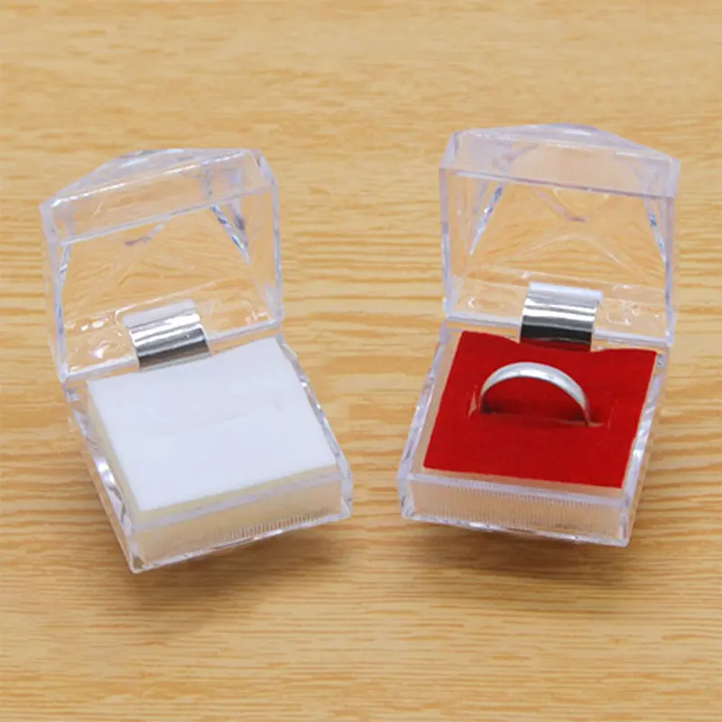 アクリル正方形プラスチックリングボックス透明リングイヤリングジュエリー包装ボックスメーカー直販