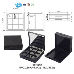 Контейнер для румян на щеку, коробка для пудры с логотипом, черная палитра теней для век, прочная пластиковая коробка - Product Image 5