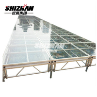 Plateforme de scène en acrylique de luxe pour mariages, concerts, danse, piscine, en verre, portable, pour l'extérieur