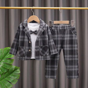 Nuovo Completo Autunnale per Ragazzi, Elegante Abito con Blazer, <span class=keywords><strong>Set</strong></span> di 3 Pezzi alla Moda per Feste, Costume da Gentiluomo per Bambini per Eventi - Product Image 3