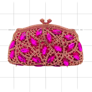 Pochette de Soirée Vintage de Luxe pour Femme avec Strass Floraux et Cristaux, Sac à Main en Forme de Boulette avec Chaîne Amovible pour Fêtes Thématiques et Rendez-vous - Product Image 6