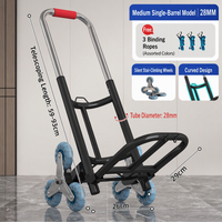 Carretilla Plegable Portátil de 60 kg con Barra de Arrastre Reforzada para Agua Embotellada, Equipaje y Carga, Carro de Mano para el Hogar, Carro para Subir Escaleras