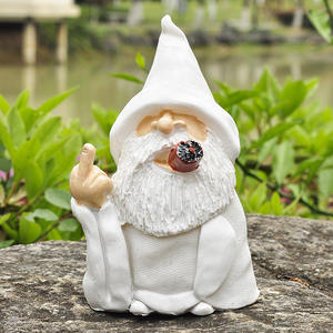 Factory Outlet Creative Garden Gnome Barba blanca Fumar Decoración de jardín al aire libre Adornos Estatua de <span class=keywords><strong>gnom</strong></span> Escultura de elfo sin rostro - Product Image 1