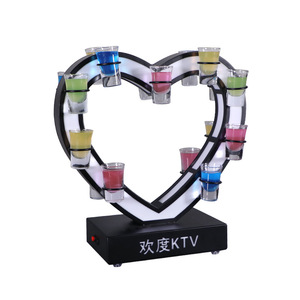 Heart Shaped Led Glass Holder For Cocktail Parties Valentine'S Day Decorations - Product Image 5