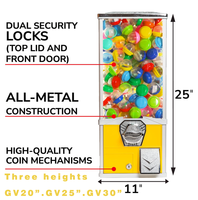 Distributeur automatique de capsules de jouets en métal et en plastique à pièces de monnaie de 60 mm pour les magasins et les parcs d'attractions