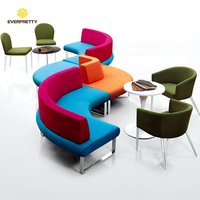 Canapé en tissu en forme de S, design moderne et économique, pour bibliothèque scolaire, mobilier de loisirs, sièges de salon pour espaces publics, canapé moelleux pour hall d'entrée