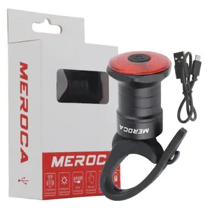 MEROCA-luz trasera inteligente para bicicleta de montaña, luces de inducción de freno, Sensor de luz