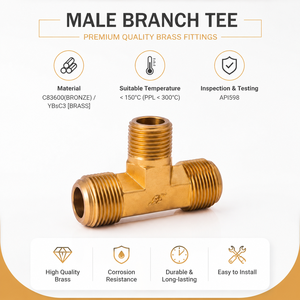 ข้อต่อท่อทองเหลืองแบบ JIC 45 Flare Tee เกลียว BSPT สำหรับเรือยอชท์ ผลิตในไต้หวัน - Product Image 4