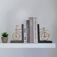 Porte-livres décoratifs en fonte en forme de vélo, style antique, support de livres en métal, porte-livres créatif en forme de vélo