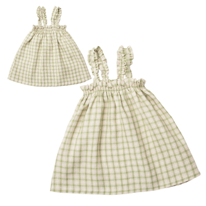 Vestito per Bambine Personalizzabile con Maniche in Cotone, Abbigliamento Casual per Bambini con Design a Righe e Quadri, Vendita all'Ingrosso di Abbigliamento per Bambine - Product Image 2