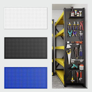 <b>Pegboard</b> Tool Hanging Board Wall Shelf Square Hole Metal Storage Rack Garage Use - Product Image 1