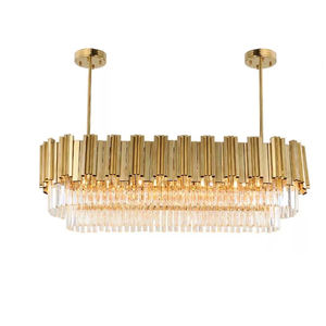 Lustre rectangulaire en verre d'éclairage en cristal d'acier inoxydable de conception d'Italie avec E14 Volts pour le restaurant d'hôtel - Product Image 3