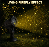 Lumière laser de jardin Firefly, jaune, effet dynamique et vibrant, étanche IP65, télécommande pour cour, pelouse, camping, parc à thème, allée