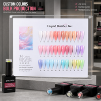 Gel BIAB 36 couleurs sans HEMA, sans TPO, auto-nivelant, sans chaleur, fortifiant, gel dur pour construction d'ongles, végétalien, marque privée
