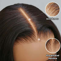 Fournisseurs Fabricants vérifiés Perruques droites brésiliennes sans colle en cheveux humains Remy HD transparents vierges de qualité supérieure