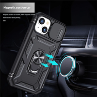 Coque de téléphone à fenêtre coulissante compatible 14 17 Pro, protection anti-chute trois-en-un