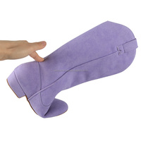 Bottes de Cowboy de danse en ligne pour femmes professionnelles de haute qualité bottes à enfiler Violet Salsa danse latine bottes de danse country