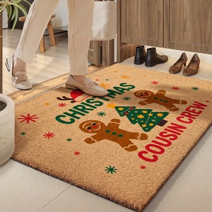 Paillasson de Noël Cangming en imitation fibre de coco, lavable, antidérapant, pour porte d'entrée, avec motif Joyeux Noël - Product Image 3