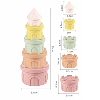 Juego de Juguetes de Paja de Trigo y PVC para Bebés, Torre Apilable, Pelotas Sensoriales, Marionetas de Dedo, Juego de Agua, Juguete Educativo Montessori