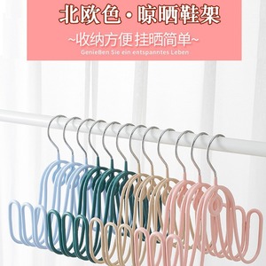 <b>Plastic</b> Coated Shoe Rack <b>Hook</b> Type Dark Green Outdoor Balcony Storage Organizer - Product Image 4