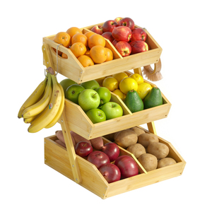 Présentoir Commercial Robuste en Bambou Moderne à 3 Niveaux pour Comptoir – Idéal pour Magasin, Boulangerie, Station <span class=keywords><strong>de</strong></span> Snacks – Écologique - Product Image 2