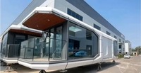 Capsule spatiale modulaire pliable haut de gamme et minimaliste, hôtel préfabriqué, mini-maison mobile pour le glamping, les parcs, les séjours à la maison d'hôtes et les complexes hôteliers