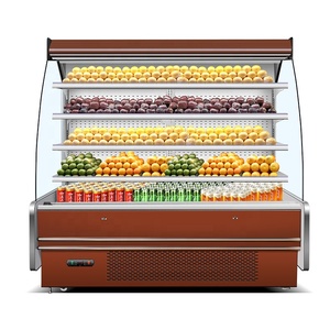 Siêu thị dọc hiển thị tủ lạnh mở Showcase Air Curtain tủ lạnh trái cây duy nhất-nhiệt độ máy nén dẫn Máy làm lạnh - Product Image 2