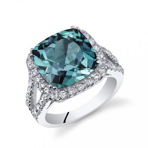 เครื่องประดับเงินแท้ 925 ประดับด้วยพลอยอเล็กซานไดรต์สังเคราะห์ แหวนอเล็กซานไดรต์ที่สร้างขึ้นในห้องปฏิบัติการ - Product Image 5