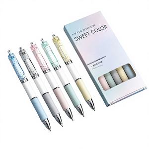 Macaron Schnelltrocknender Gelstift mit Hoher Farbintensität Schüler-Schreibwaren Prüfungs-Signaturstift Frageschreiber Kunststoff 0,5mm Spitze 5 Stück - Product Image 1