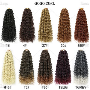 Extensiones de Cabello Sintético <span class=keywords><strong>GoGo</strong></span> Curl de 18 y 24 Pulgadas, Ondas Bohemias, para Mujer, Color Negro Natural, para Trenzas Profundas - Product Image 4