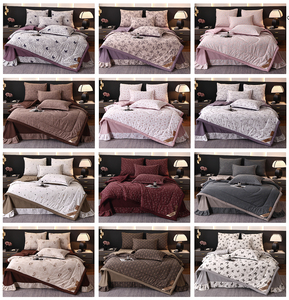 [SF] Ensemble de literie de mariage moderne en polyester <span class=keywords><strong>rouge</strong></span> personnalisable, 6 pièces, comprenant drap-housse, drap plat et taies d'oreiller doux et confortables au toucher - Product Image 6