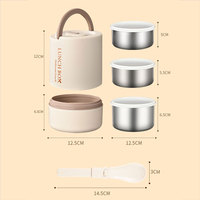 Boîte de conservation alimentaire 3-en-1 en acier inoxydable 304, récipient à soupe, boîte à lunch pour enfants, pot de conservation pour aliments chauds avec sac isotherme – Vente en gros