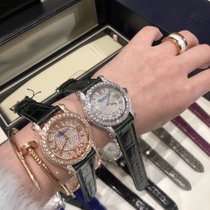 Montre Sport de luxe pour femmes avec cadran romain Iced Out Diamond Sapphire Glass 18mm Crocodile Band Water Resistant Hip Hop Style - Product Image 3