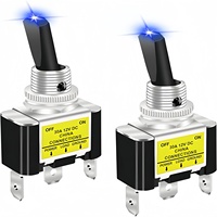 Interruptor de Palanca con Luz LED de 12V DC 30A, Interruptor Basculante de 3 Pines y 2 Posiciones (Encendido/Apagado) para Sistemas Eléctricos de Automóviles, Camiones, Embarcaciones y Barcos
