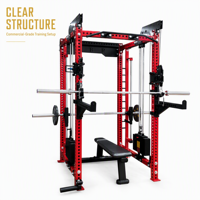 Machine d'entraînement multifonctionnelle commerciale Smith arrière 262 kg, rack de musculation tout-en-un avec système de câbles pour salle de sport et studio de fitness