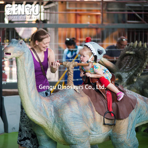 Dinosaurio metálico al aire libre para niños Parque Montar para la escuela Guardería Lugar público como aeropuerto o centro comercial - Product Image 2