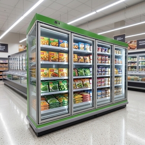 Congélateurs verticaux à porte vitrée, armoires réfrigérées pour la présentation d'aliments surgelés, équipement de réfrigération pour supermarchés - Product Image 1