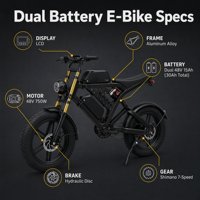 Vélo électrique à autonomie étendue 750W 48V 15*2AH Double batterie Pneus larges 20x4.0 Cadre en alliage d'aluminium Longue distance pour les voyages sur route