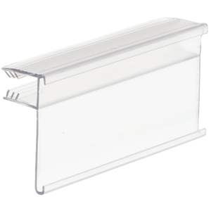 Porta cartellino del prezzo del supermercato personalizzato mensola in PVC che parla a faccia aperta C-canale porta biglietti per 1/4 "ripiani in vetro spesso - Product Image 3