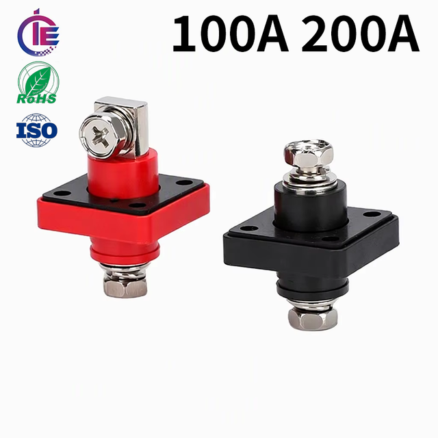 High Current 200A Battery Connector Single Pole Feed-Through Bulkhead Stud Terminal Lithium Battery Terminal M6 M8 OEM Wholesale