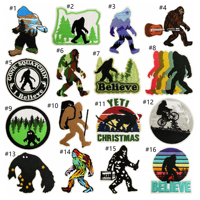Patchs brodés Bigfoot Wild Man faits à la main, thermocollants, motif Gorille Homme Primitif, pour chapeaux