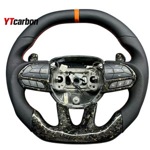 Volant en cuir sur mesure YTcarbon pour Grand Cherokee Charger Challenger <span class=keywords><strong>Durango</strong></span> Chrysler 300 SRT <span class=keywords><strong>SRT8</strong></span> Trackhawk, cuir italien, daim - Product Image 3