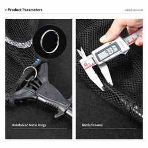 NOUVEAU Filet d'atterrissage de pêche OEM <span class=keywords><strong>en</strong></span> alliage d'aluminium durable télescopique extensible à 95cm <span class=keywords><strong>en</strong></span> maille pliante libération sûre de capture de poisson - Product Image 2