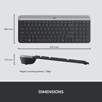 Ensemble clavier et souris sans fil Logitech MK470, ultra fin, silencieux, touches à ciseaux à profil bas, batterie de 36 mois, pour bureau, maison, PC