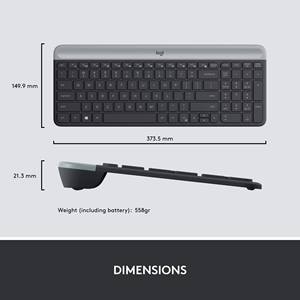Ensemble <span class=keywords><strong>clavier</strong></span> et <span class=keywords><strong>souris</strong></span> <span class=keywords><strong>sans</strong></span> <span class=keywords><strong>fil</strong></span> <span class=keywords><strong>Logitech</strong></span> MK470, ultra fin, silencieux, touches à ciseaux à profil bas, batterie de 36 mois, pour bureau, maison, PC - Product Image 6