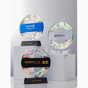 Di alta qualità CustomizedRound sfaccettature premio trofeo spilla da esterno in ottone artigianale di diamanti in cristallo colorato nome individuale inciso - Product Image 3