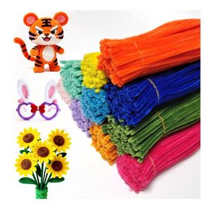 DIY Creative Art Material Kids <b>Soft</b> Chenille Fuzzy <b>Wire</b> 8mm 30cm Customized Color High Quality Educational Projects Flower - Product Image 1