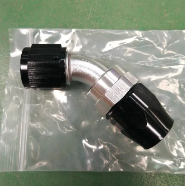 AN10 10AN -10 Aluminum Silver/Black 45 90 120 Degree Swivel AN Hose End Fitting Adapter for Flex Nylon Hose and SS Hose